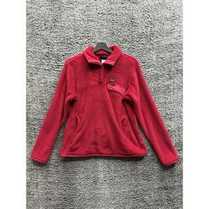 Patagonia PulloverPink Fleece T Snap Sweater Preppy Women's Large‎